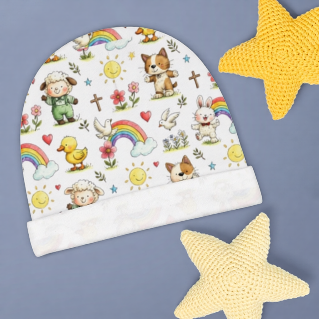 Baby Beanie — Cute Christian Rainbows & Animals Newborn Hat