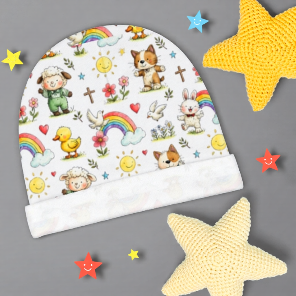 Baby Beanie — Cute Christian Rainbows & Animals Newborn Hat