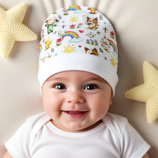 Baby Beanie — Cute Christian Rainbows & Animals Newborn Hat