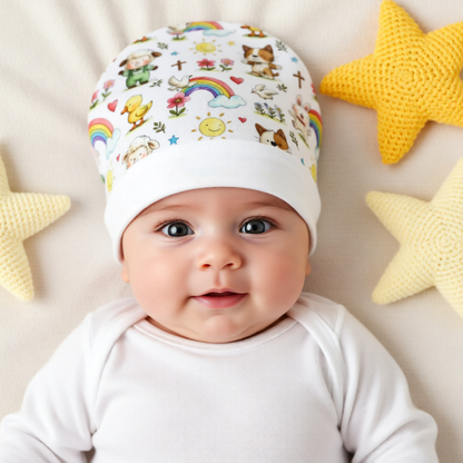 Baby Beanie — Cute Christian Rainbows & Animals Newborn Hat