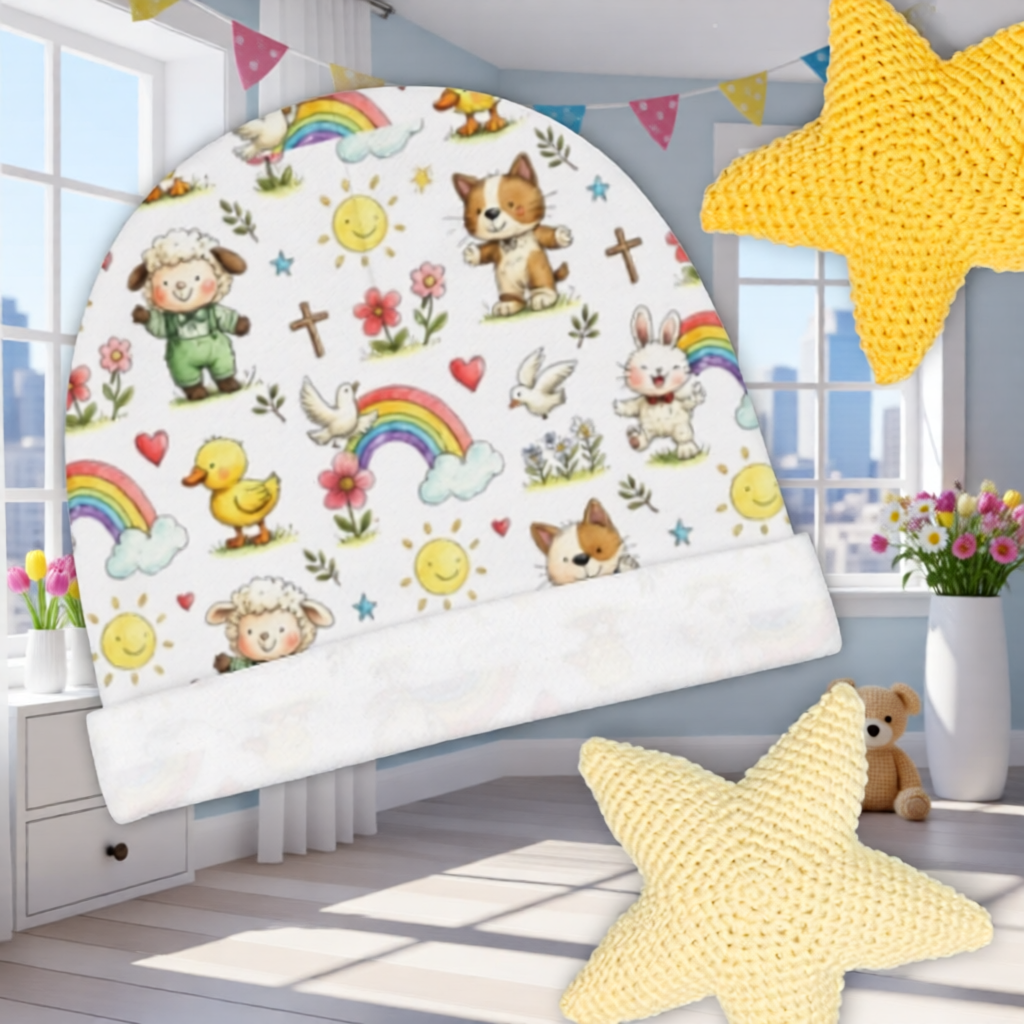 Baby Beanie — Cute Christian Rainbows & Animals Newborn Hat