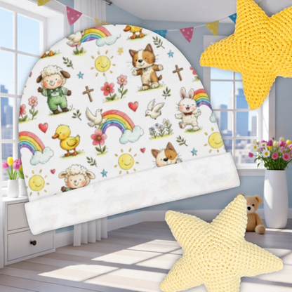 Baby Beanie — Cute Christian Rainbows & Animals Newborn Hat