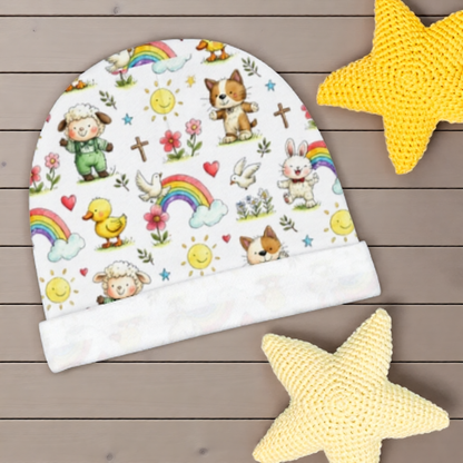 Baby Beanie — Cute Christian Rainbows & Animals Newborn Hat