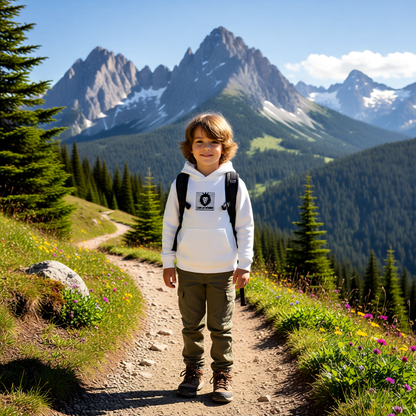 Kids Lion Embroidered Hoodie - 'Live & Roar' Fleece Pullover