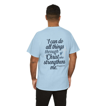 Inspirational Christian T-Shirt - "I Can Do All Things Through Christ" Bible Verse Tee