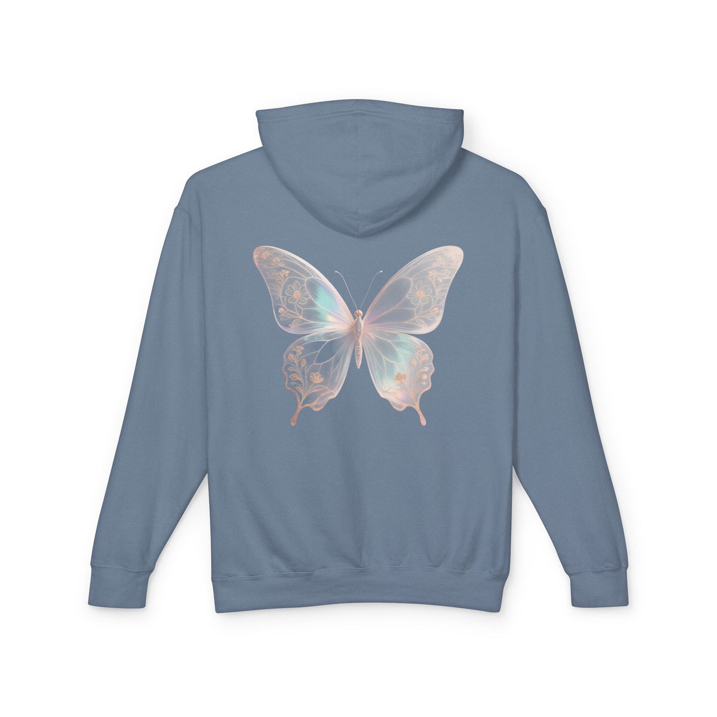 Butterfly Personalized Hoodie — Pastel Floral Butterfly Lightweight Hoodie