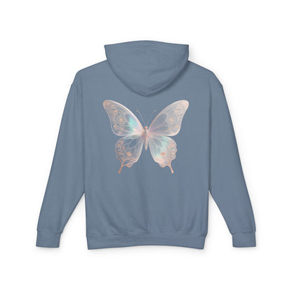 Butterfly Personalized Hoodie — Pastel Floral Butterfly Lightweight Hoodie