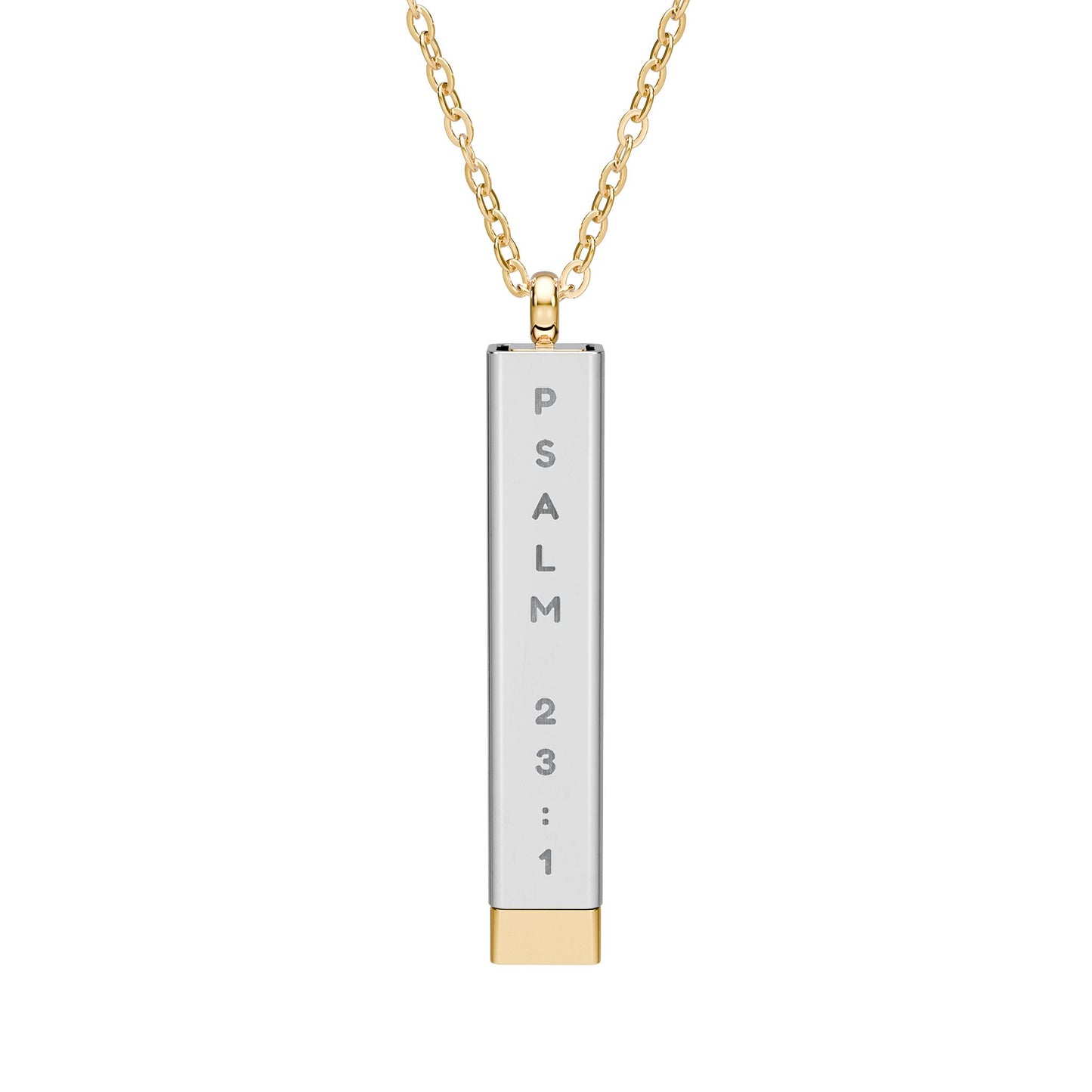 Engraved Sliding Bar Necklace | Custom Psalm 23:1 Message | Thoughtful Gift for Mom, Dad & More