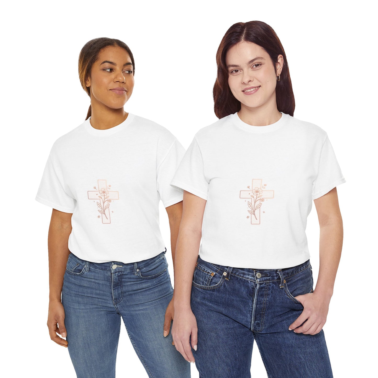 Floral Cross Tee — Delicate Bloom Christian T-Shirt | Meaningful gifts for teens and adults