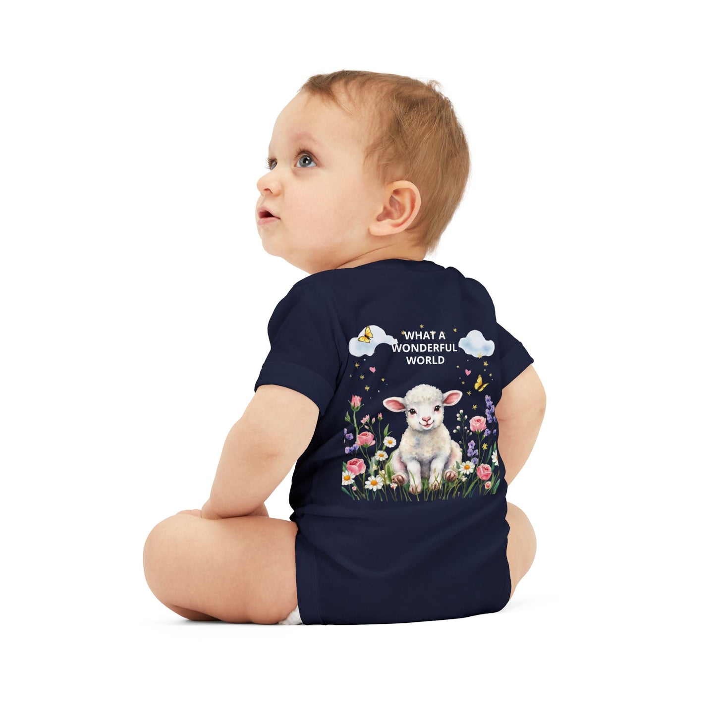 Infant Onesie - "God Made Me Special" Lamb Baby Bodysuit (What a Wonderful World)