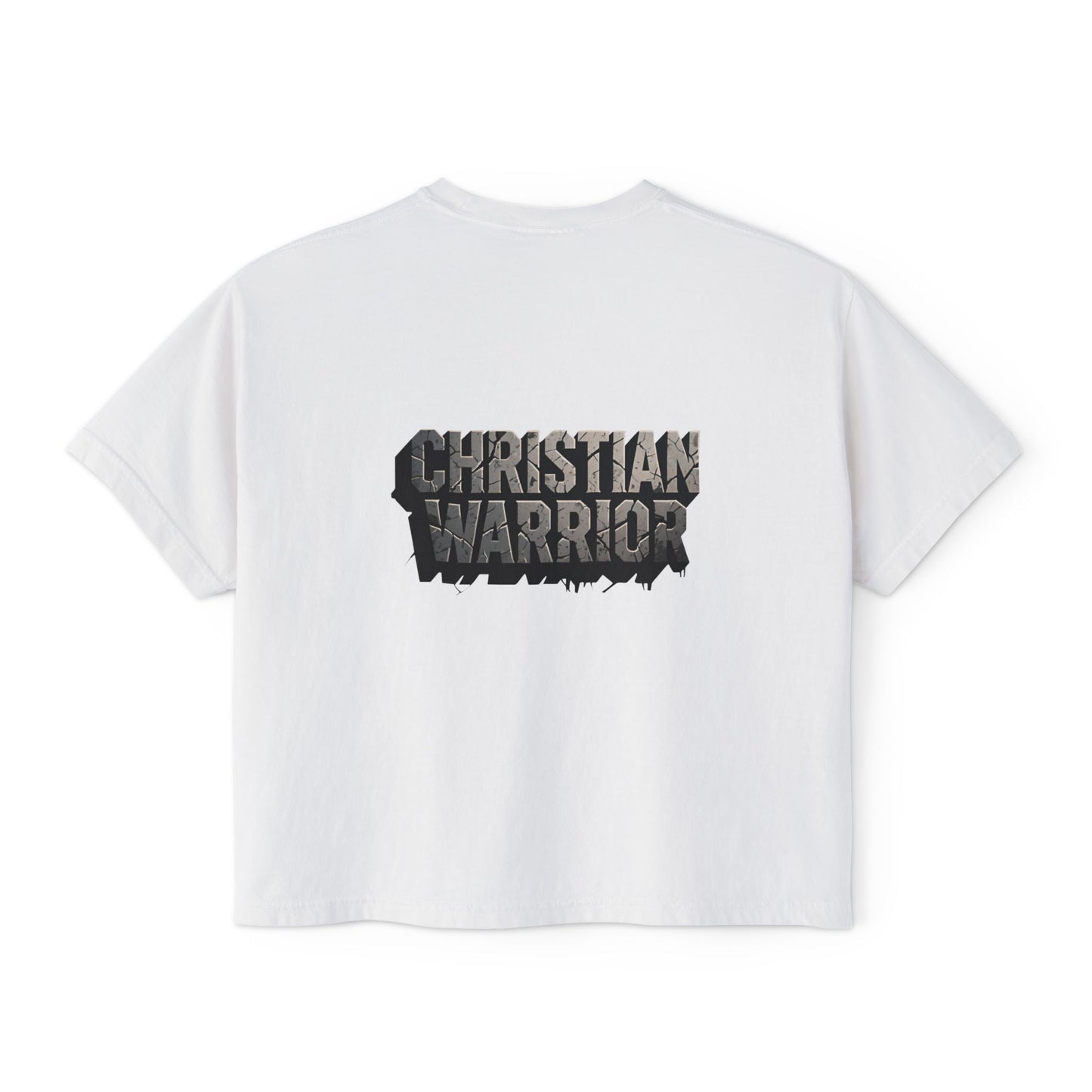 Christian Warrior Boxy Tee — Women's Faith Graphic Shirt