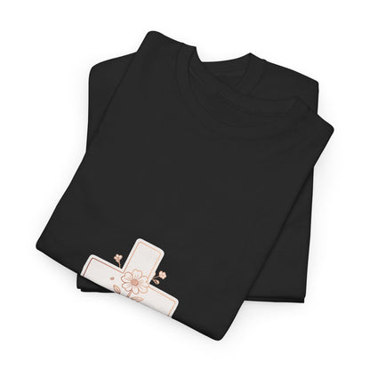 Floral Cross Tee — Delicate Bloom Christian T-Shirt | Meaningful gifts for teens and adults