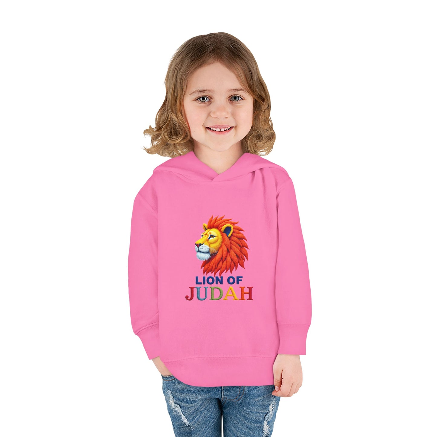 Lion of Judah Toddler Hoodie — Christian Kids Pullover with Colorful Lion Graphic