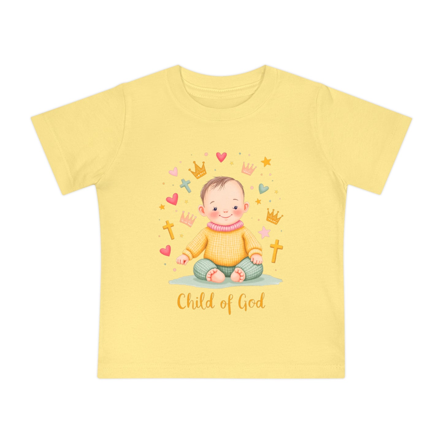 Baby Short Sleeve T-Shirt — "Child of God" Smiling Infant Faith Tee