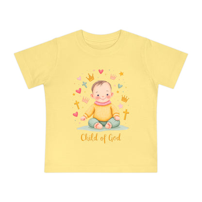 Baby Short Sleeve T-Shirt — "Child of God" Smiling Infant Faith Tee
