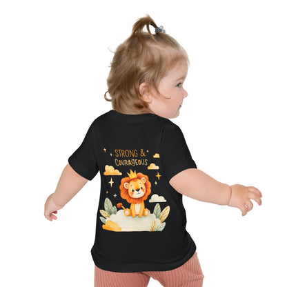 Strong & Courageous Lion Baby T-Shirt — Cute Nursery Tee for Baby Shower & Newborn