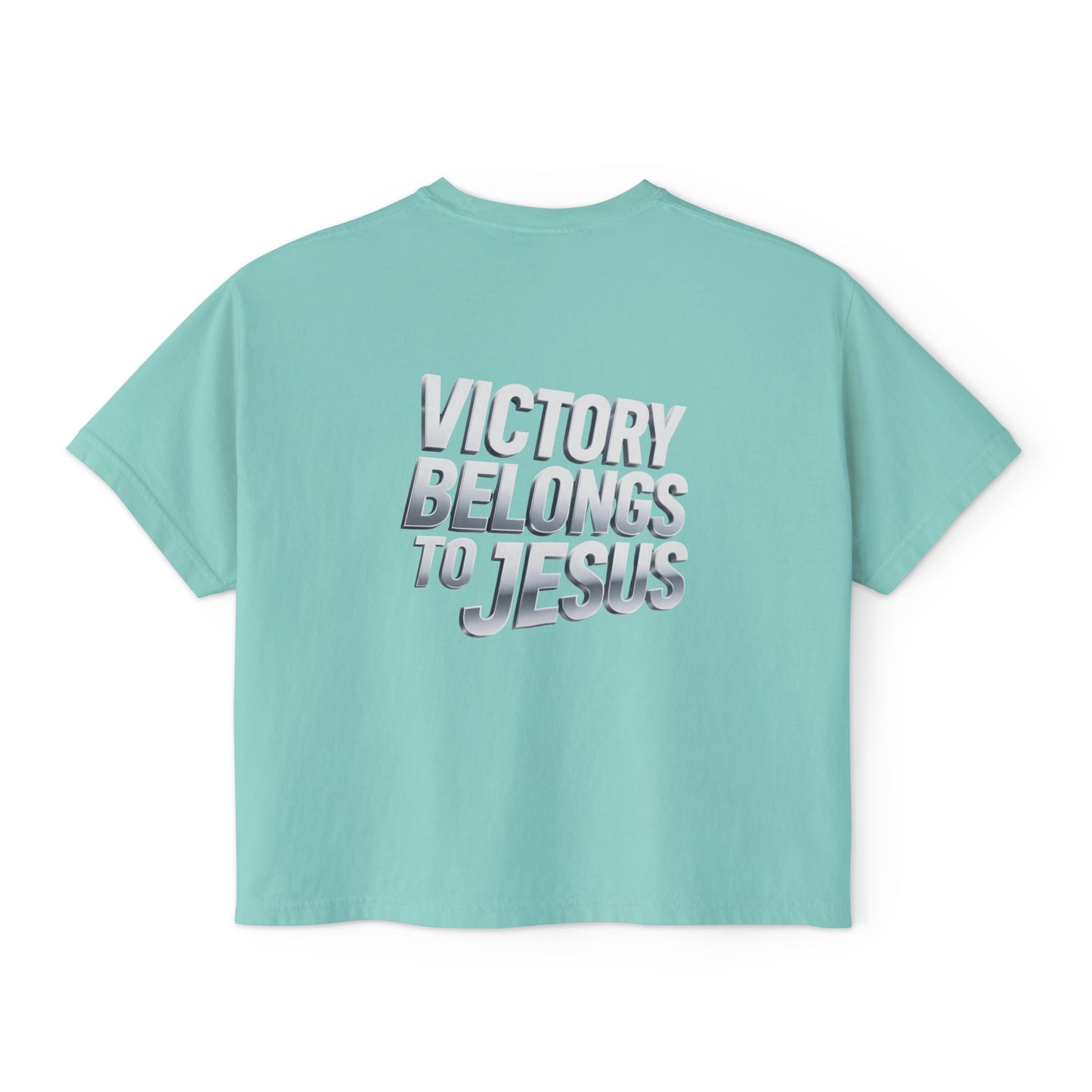 Victory Belongs to Jesus Boxy Tee — Christian Faith Graphic Tee