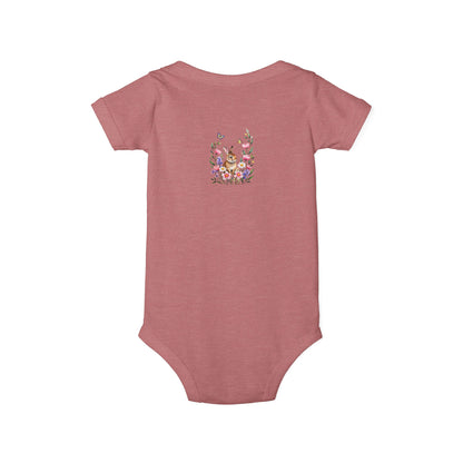 Floral Bunny Infant One-Piece Bodysuit