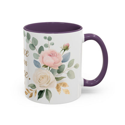 Grace Upon Grace Floral Coffee Mug — John 1:16 Scripture Accent Mug
