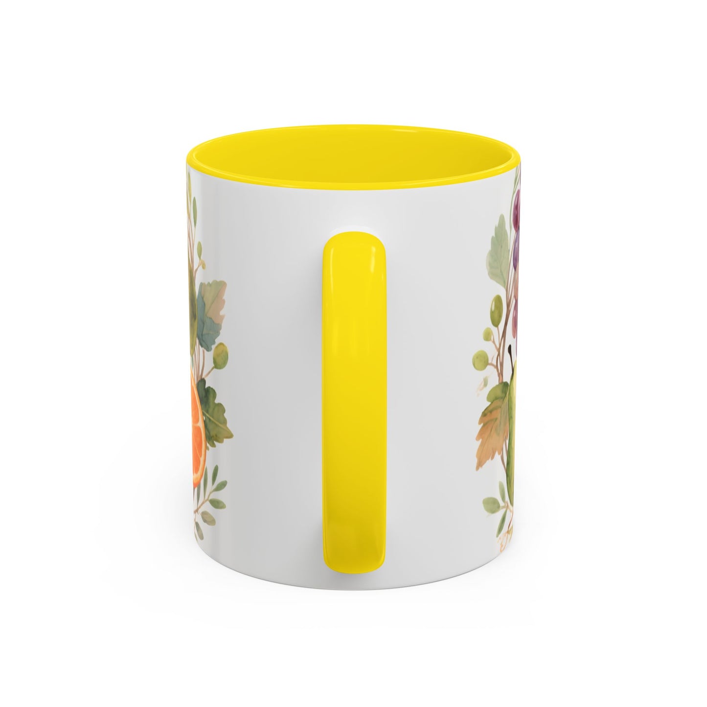 Christian Fruit of the Spirit Accent Coffee Mug — Galatians 5:22-23 Floral Scripture Design (11/15oz)