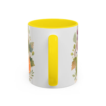 Christian Fruit of the Spirit Accent Coffee Mug — Galatians 5:22-23 Floral Scripture Design (11/15oz)