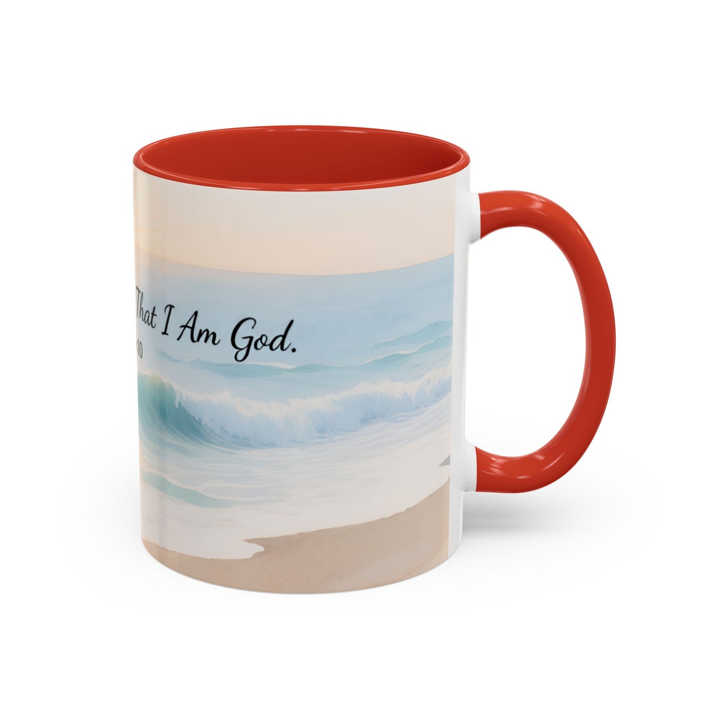Psalm 46:10 Ocean Coffee Mug – "Be Still and Know That I Am God" Inspirational Ceramic