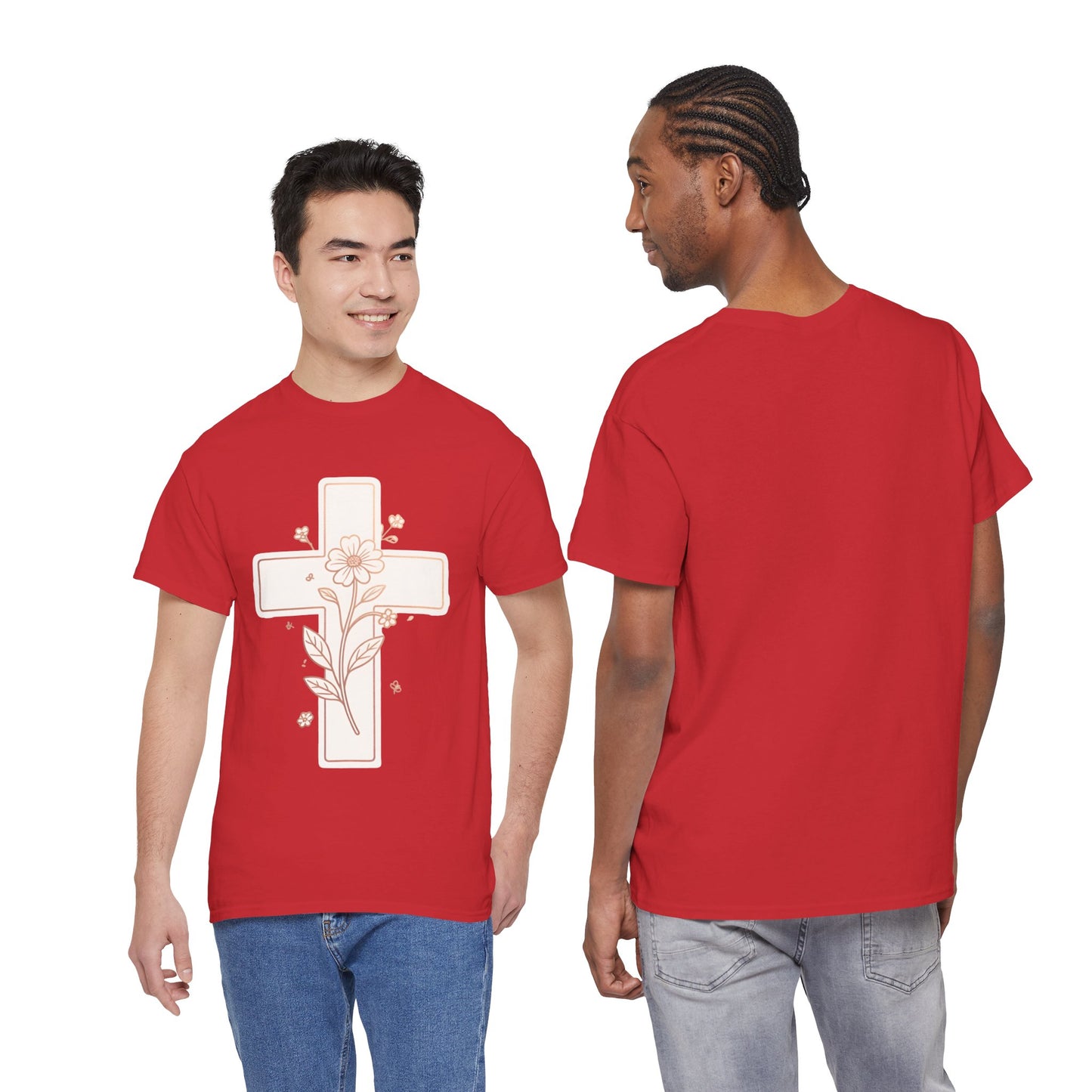 Floral Cross Tee — Delicate Bloom Christian T-Shirt