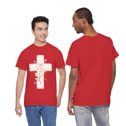 Floral Cross Tee — Delicate Bloom Christian T-Shirt