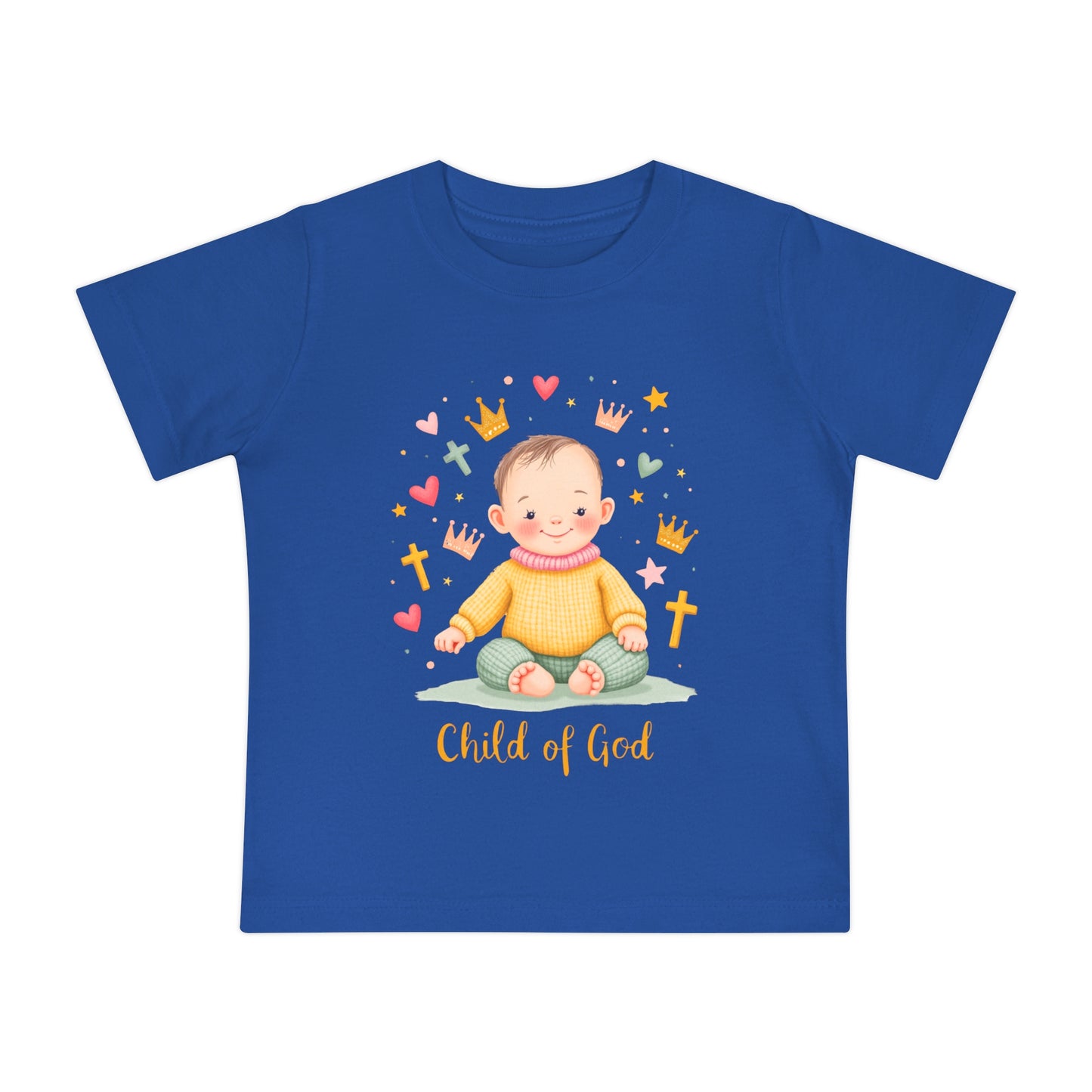 Baby Short Sleeve T-Shirt — "Child of God" Smiling Infant Faith Tee