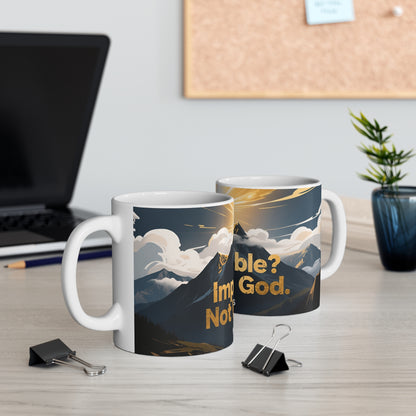 Matthew 19:26 Coffee Mug — "With God All Things Are Possible" Mountain Christian Mug