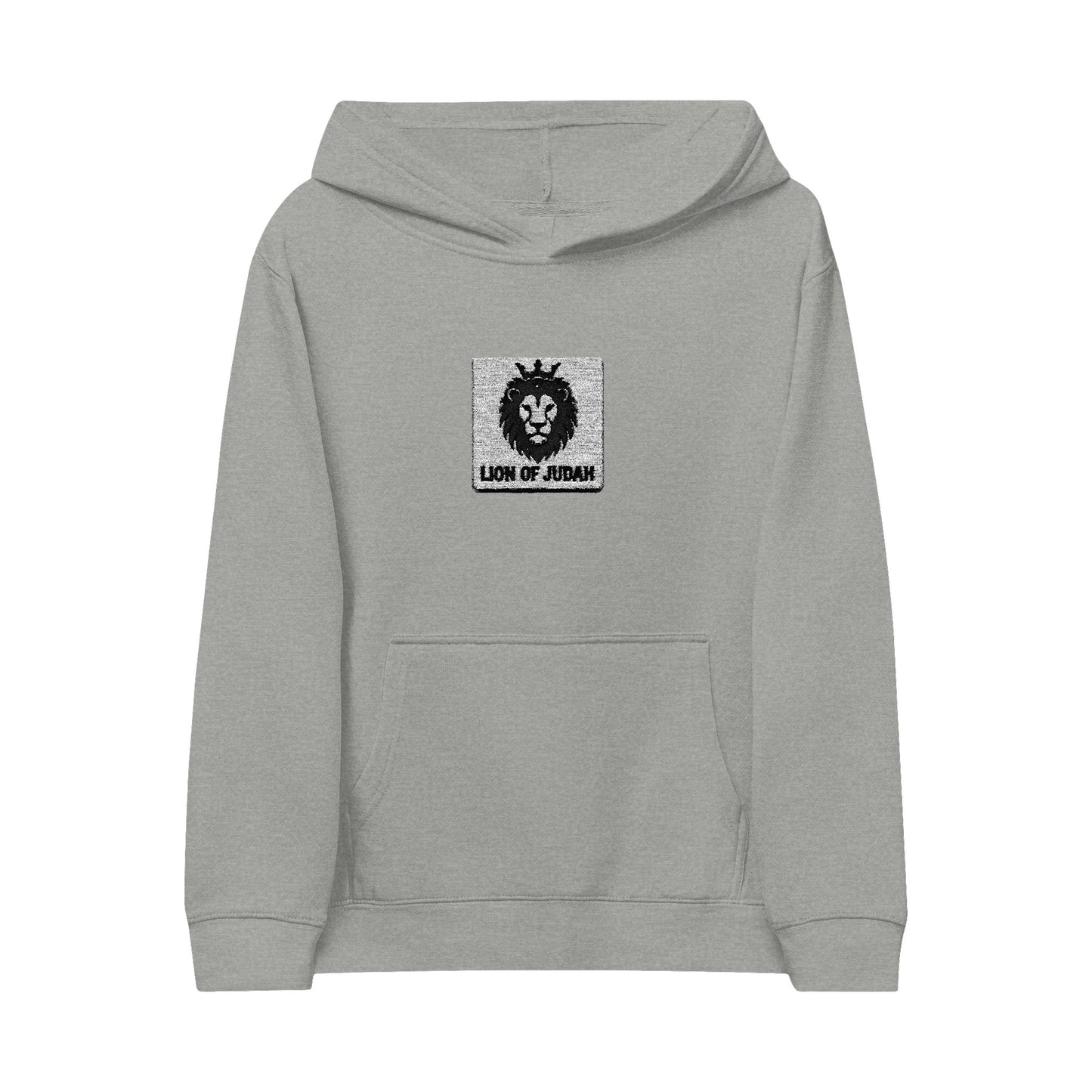 Kids Lion Embroidered Hoodie - 'Live & Roar' Fleece Pullover