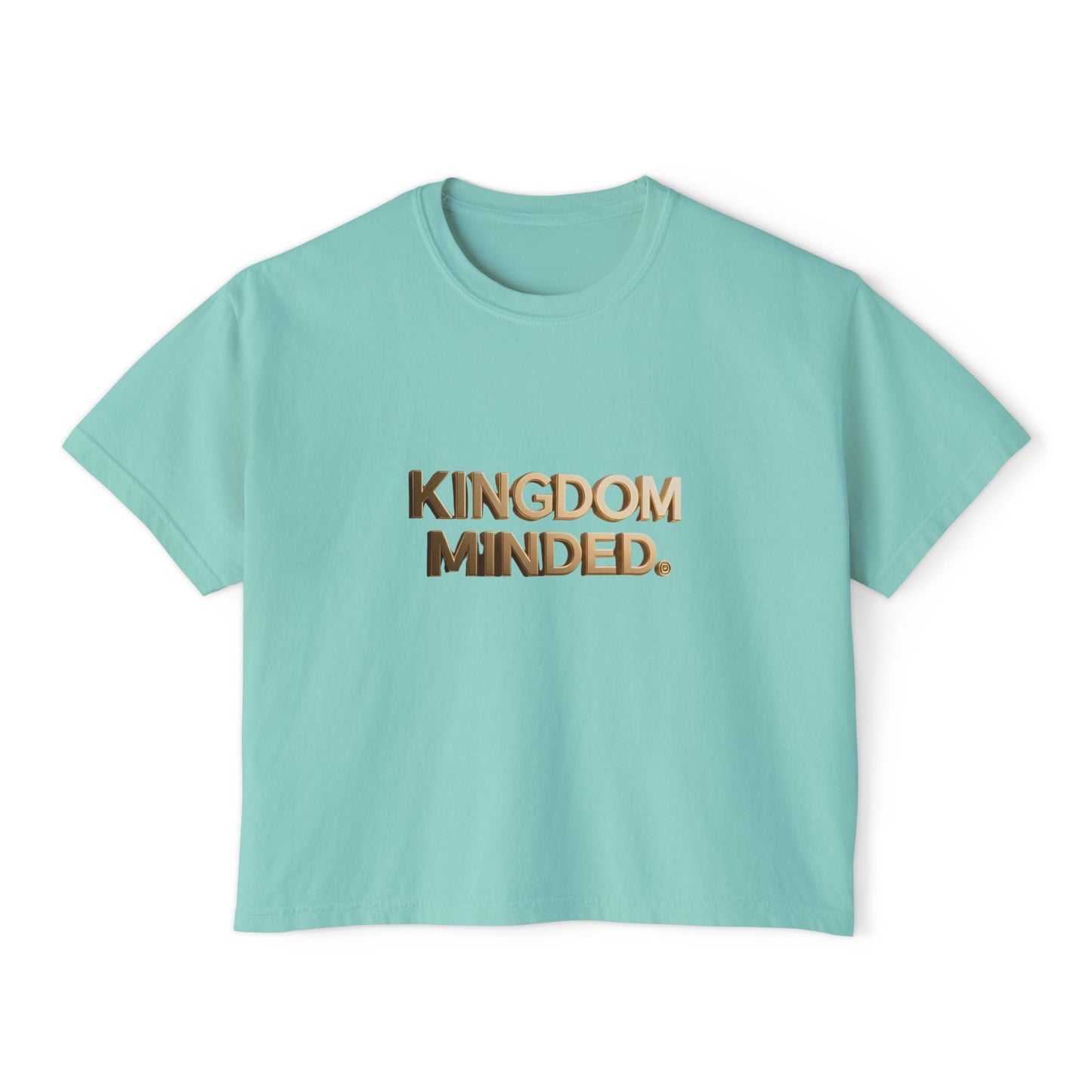 Kingdom Minded Boxy Tee — Women's Faith-Inspired Cropped T-Shirt