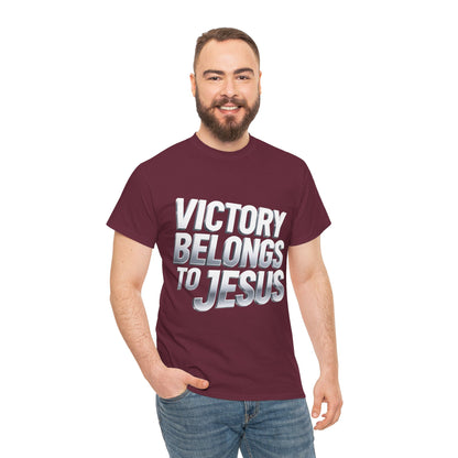 Victory Belongs to Jesus T-Shirt — Heavyweight Christian Faith Tee