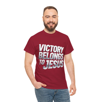 Victory Belongs to Jesus T-Shirt — Heavyweight Christian Faith Tee