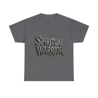 Spiritual Warrior T-Shirt — Gothic Lettering Faith & Strength Tee