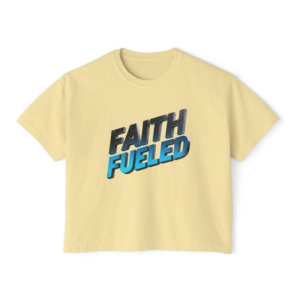 Faith Fueled Boxy Tee — Women's Inspirational Graphic Tee