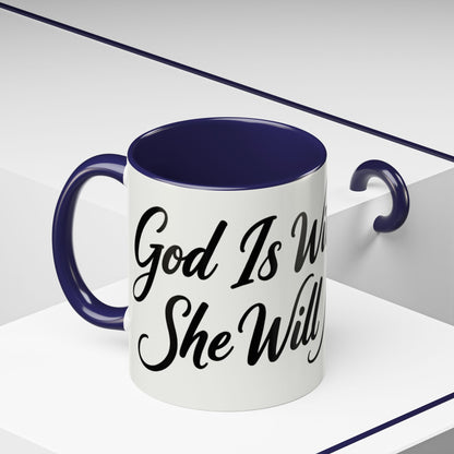 Inspirational Script Coffee Mug — "Strength Lives in Small, Steady Moments" (11/15 oz)