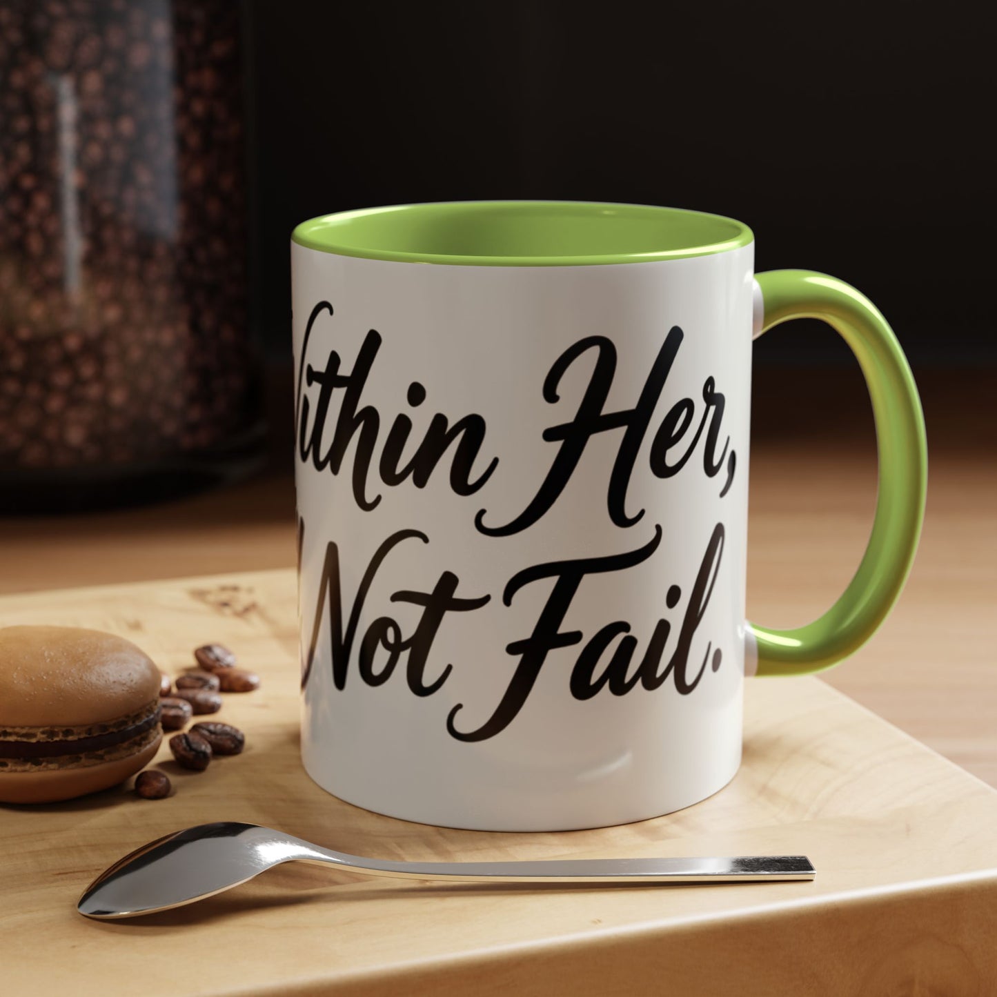 Inspirational Script Coffee Mug — "Strength Lives in Small, Steady Moments" (11/15 oz)