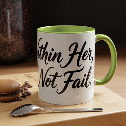 Inspirational Script Coffee Mug — "Strength Lives in Small, Steady Moments" (11/15 oz)