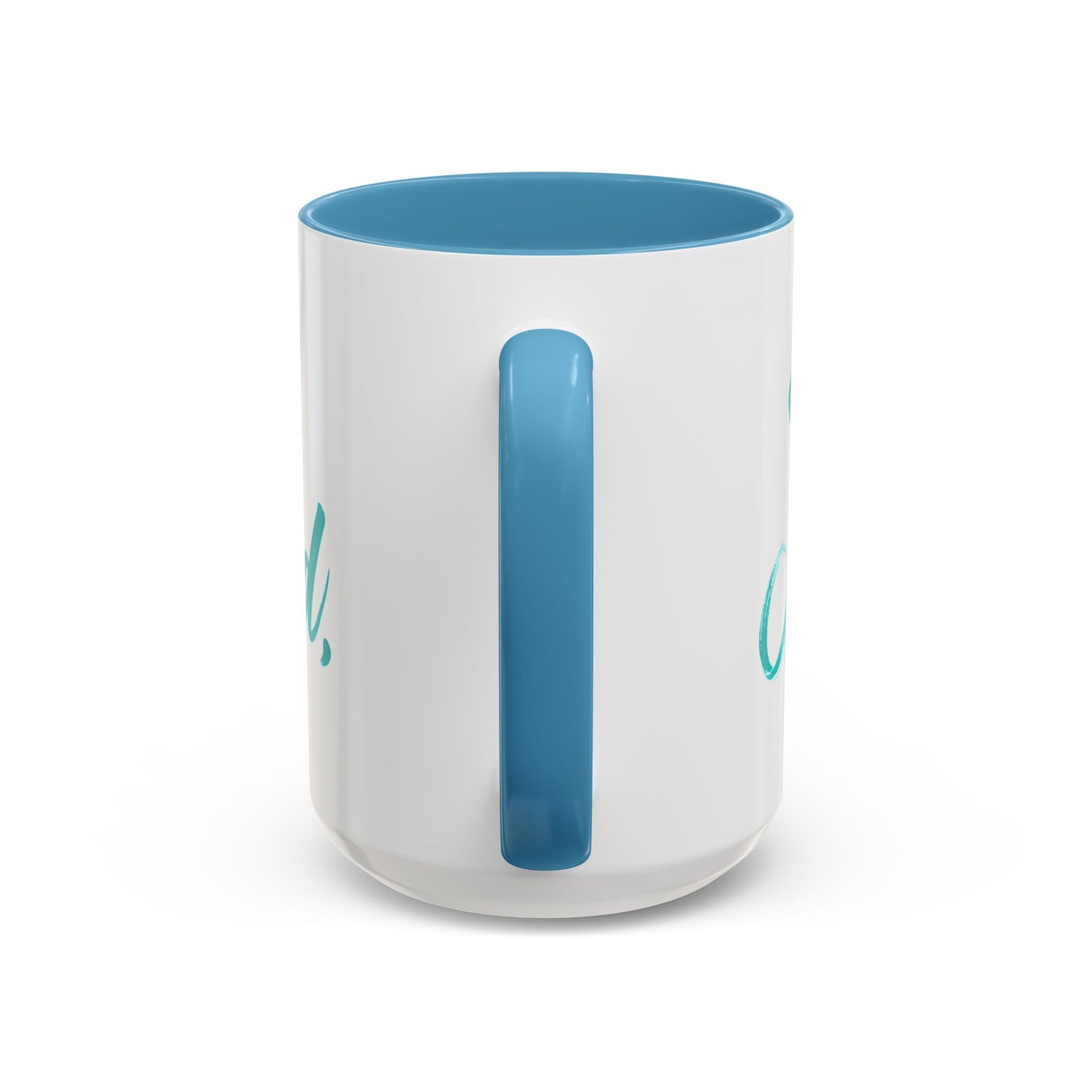 Scripture Accent Coffee Mug — Teal Hand-Lettered Encouragement (11/15 oz)