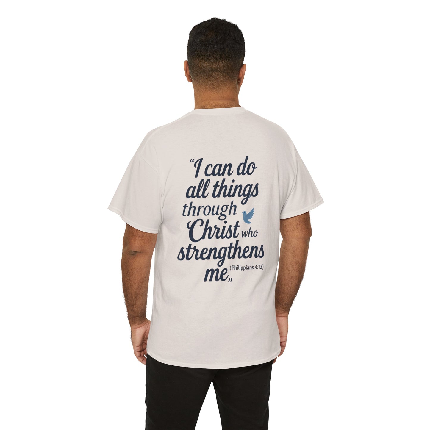 Inspirational Christian T-Shirt - "I Can Do All Things Through Christ" Bible Verse Tee