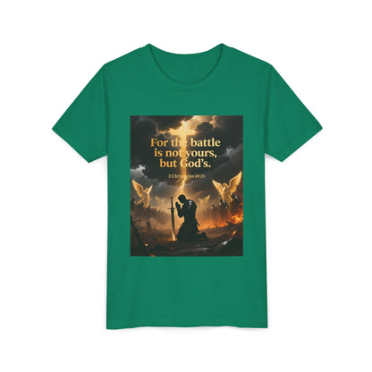 For the battle is not yours, but God's youth tee | Christian hands design | Meaningful Gift for Kids