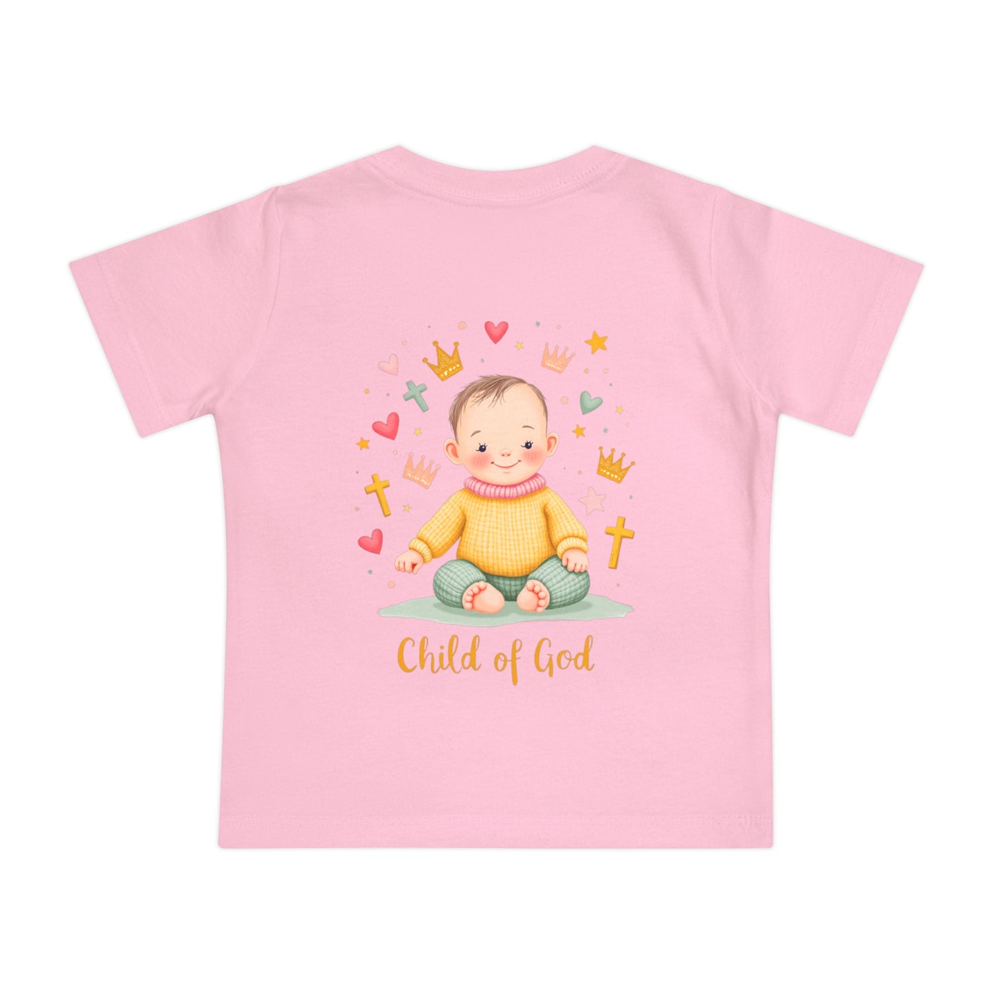 Baby Short Sleeve T-Shirt — "Child of God" Smiling Infant Faith Tee