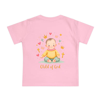 Baby Short Sleeve T-Shirt — "Child of God" Smiling Infant Faith Tee