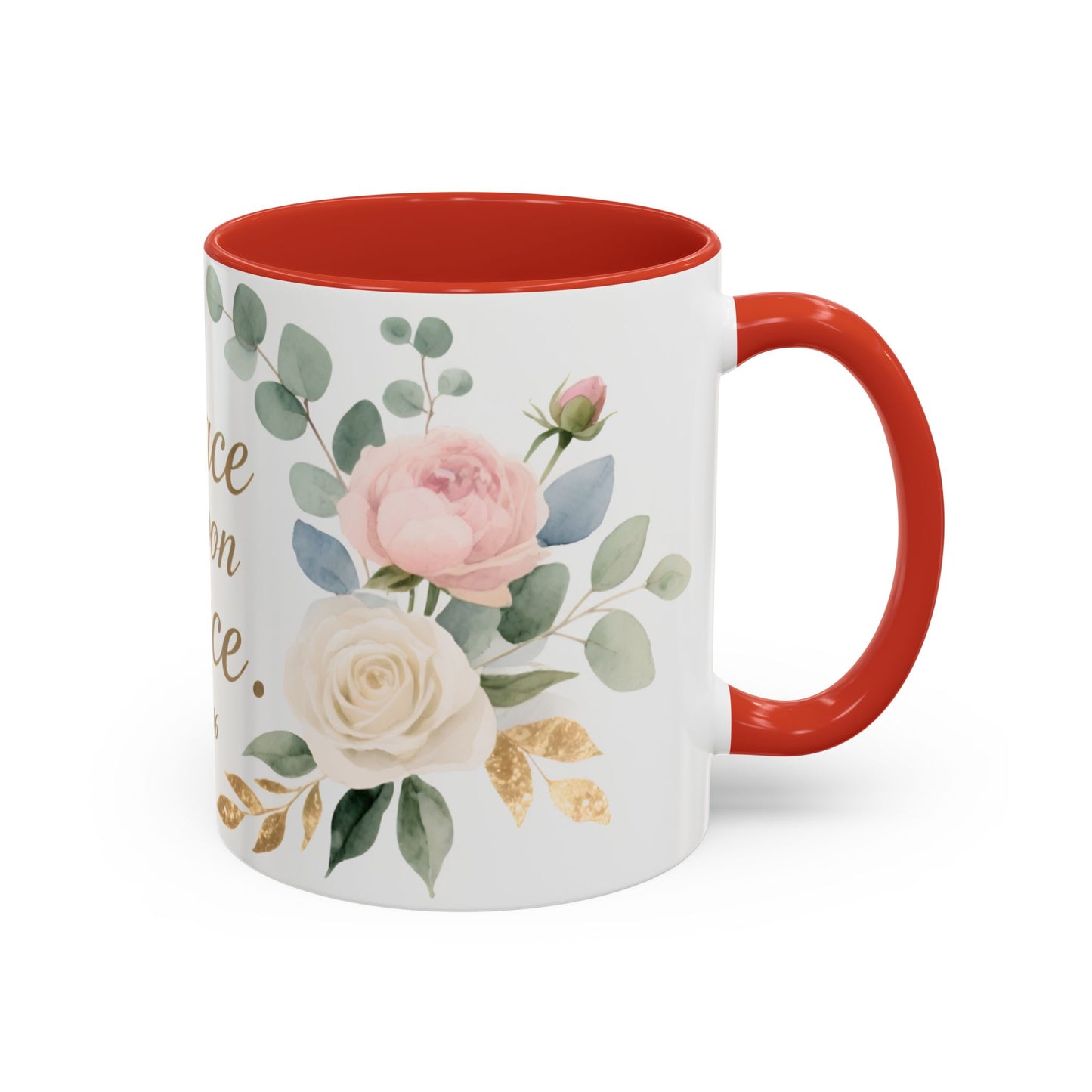Grace Upon Grace Floral Coffee Mug — John 1:16 Scripture Accent Mug