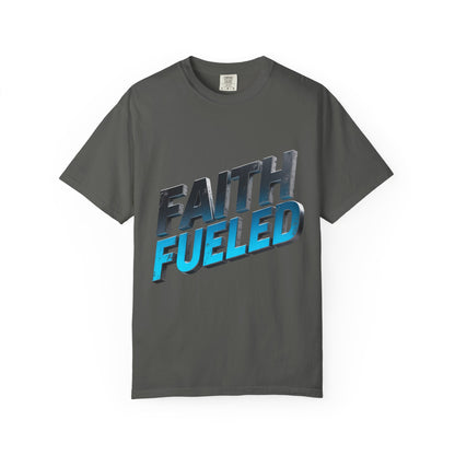 Faith Fueled Garment-Dyed Tee — Vintage Two-Tone Christian T-Shirt