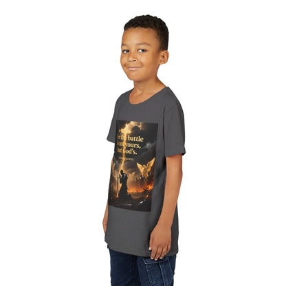 For the battle is not yours, but God's youth tee | Christian hands design | Meaningful Gift for Kids