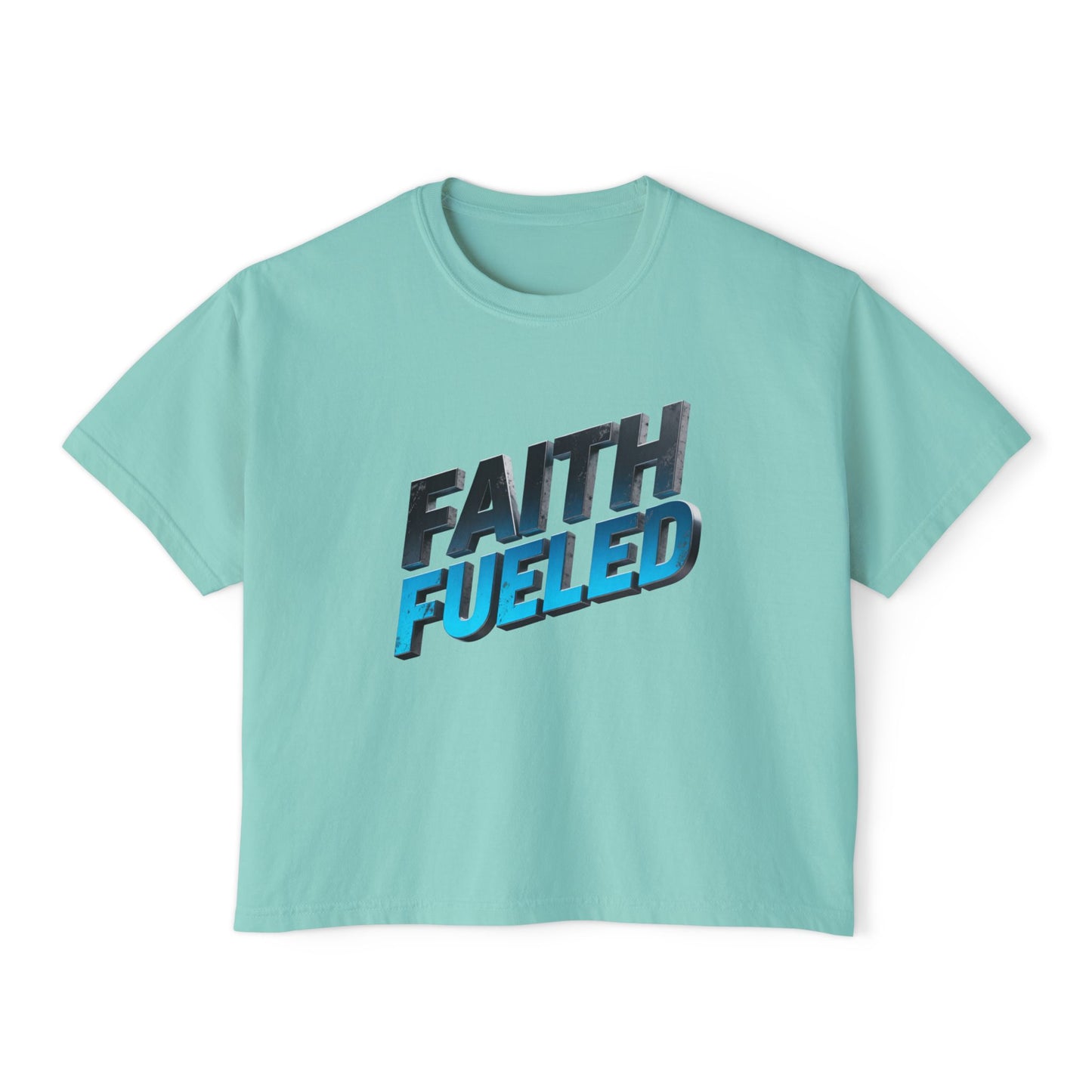 Faith Fueled Boxy Tee — Women's Inspirational Graphic Tee