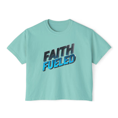 Faith Fueled Boxy Tee — Women's Inspirational Graphic Tee