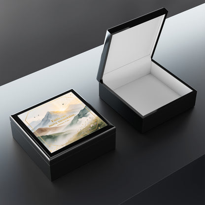 Inspirational 'Faith Can Move Mountains' Jewelry Box — Mountain Sunrise Keepsake